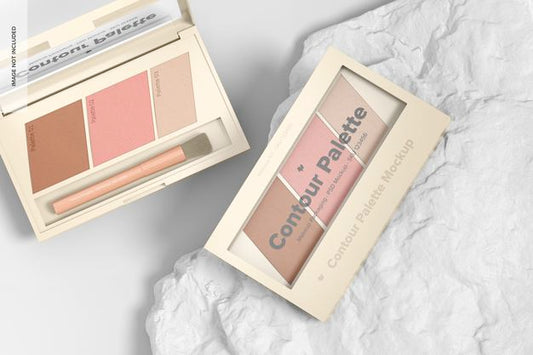 Free Contour Palettes Mockup Top View Psd