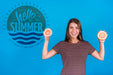 Free Copyspace Mockup For Summer With Joyful Woman Psd