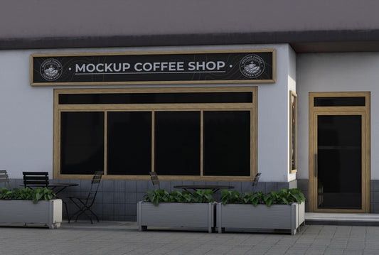 Free Corner Mock-Up Composition For Shop Outdoors Psd