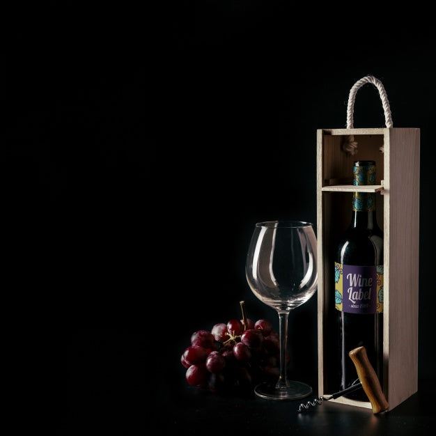 Free Decorative Wine Mockup With Copyspace On Left Side Psd