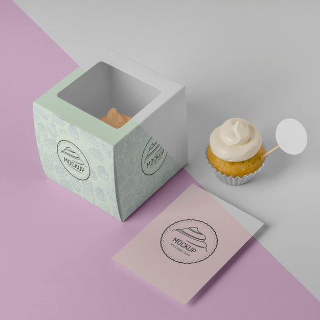 Free Delicious Cupcake Mockup Psd
