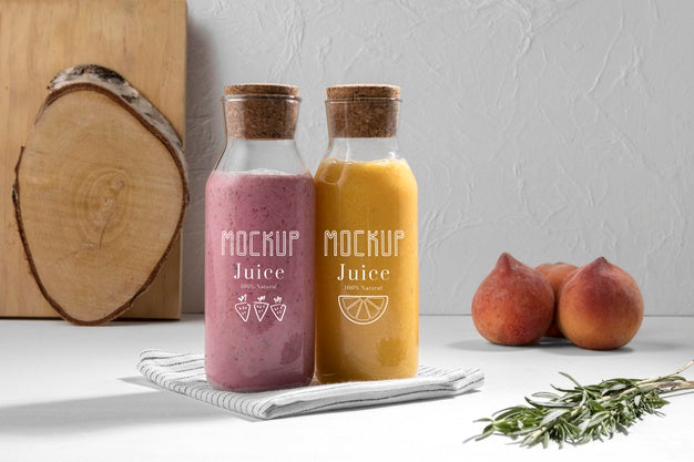 Free Delicious Detox Juice Concept Mock-Up Psd