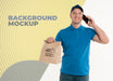 Free Delivery Man Holding A Shopping Bag While Talking On The Phone Psd