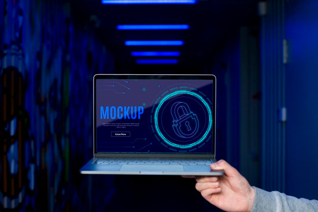 Free Digital Security On Laptop Psd