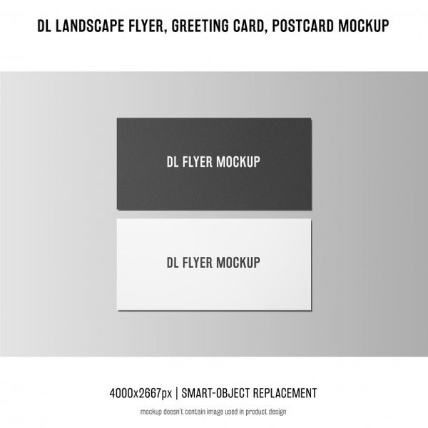 Free Dl Landscape Flyer, Postcard, Greeting Card Mockup Psd