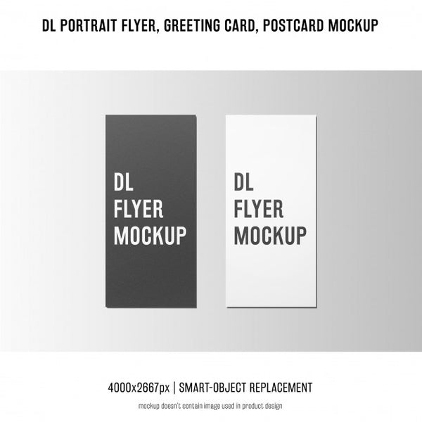 Free Dl Portrait Flyer, Postcard, Greeting Card Mockup Psd