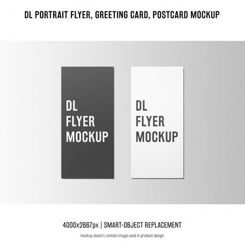 Free Dl Portrait Flyer, Postcard, Greeting Card Mockup Psd