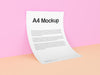 Free Document On Pink Background Mock Up Psd