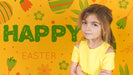 Free Easter Mockup With Blonde Girl Psd