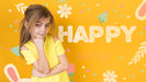Free Easter Mockup With Blonde Girl Psd