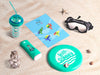 Free Editable Isometric Cover Mockup With Summer Elements Psd