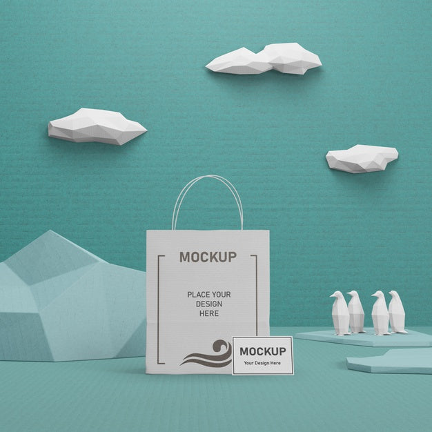 Free Environmental Paper Bag For Ocean Day Psd