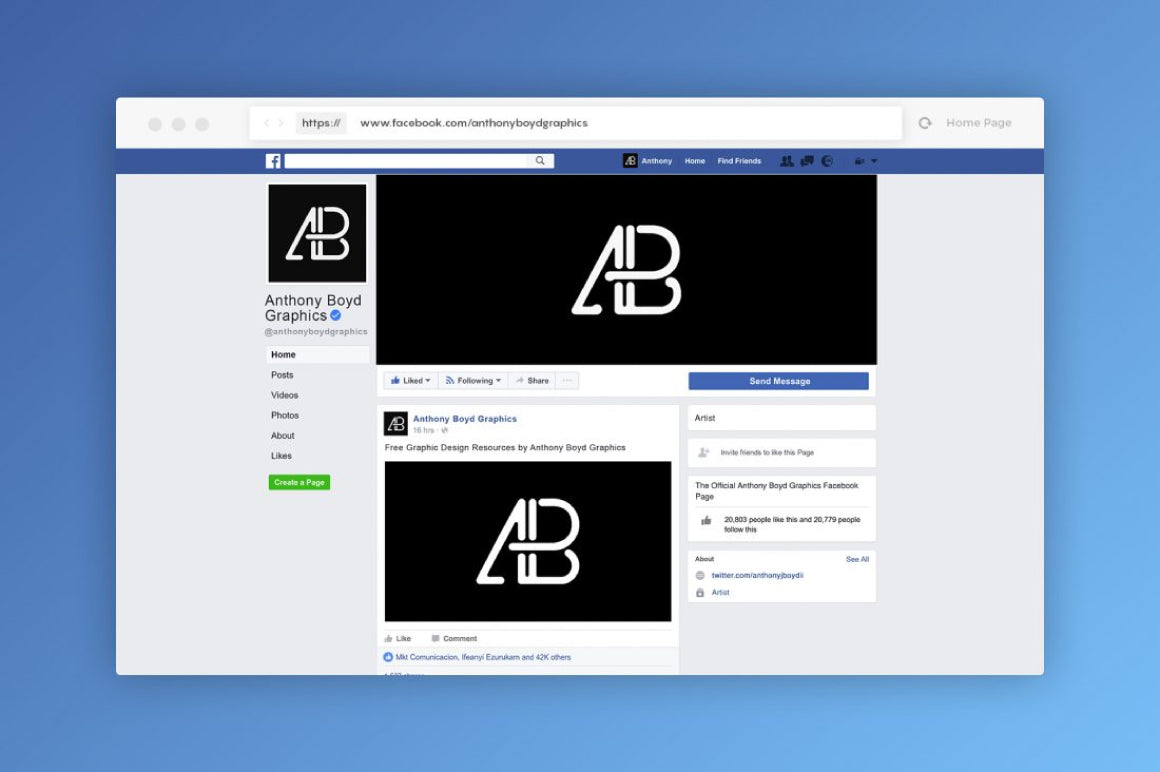 Free Facebook Page Mockup 2017 Template Psd