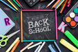Free Flat Lay Back To School With Colourful Supplies Psd