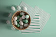 Free Flat Lay Bowl With Painted Eggs For Easter Psd