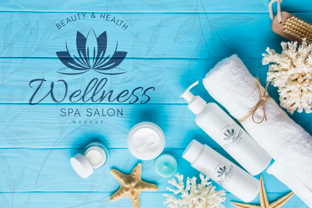 Free Flat Lay Composition Mock-Up With Spa Elements Psd