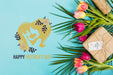 Free Flat Lay Copyspace Mockup For Easter Psd