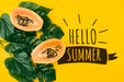 Free Flat Lay Copyspace Mockup With Tropical Leaves Psd