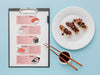 Free Flat Lay Delicious Sushi Menu Psd