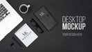 Free Flat Lay Desk Concept With Items Psd