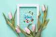Free Flat Lay Frame Mockup For Spring Psd