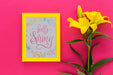 Free Flat Lay Frame Mockup With Spring Flowers Psd