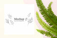 Free Flat Lay Green Leaves Arrangement With Mock-Up Psd
