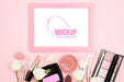Free Flat Lay Make-Up Assortment Psd
