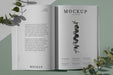 Free Flat Lay Nature Magazine Cover Mock-Up With Leaves Assortment Psd