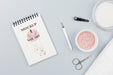 Free Flat Lay Notepad And Bath Salt Spa Mock-Up Psd