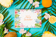 Free Flat Lay Notepad Mockup With Summer Elements Psd