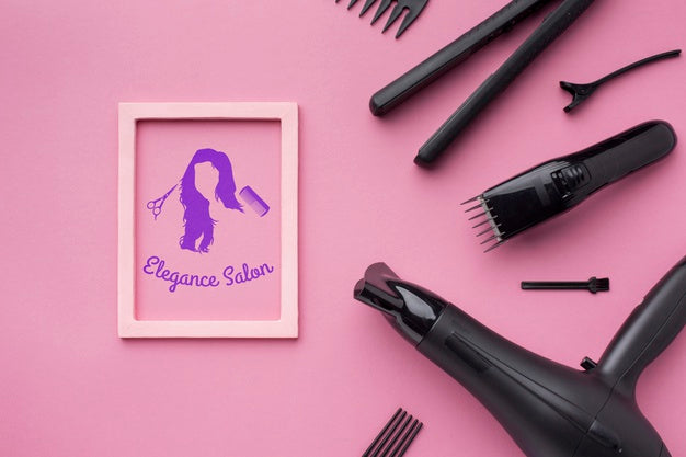 Free Flat Lay Of Hairdresser Concept Mock-Up Psd