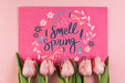 Free Flat Lay Paper Card Mockup With Spring Concept Psd