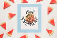 Free Flat Lay Paper Card Mockup With Summer Fruits Psd