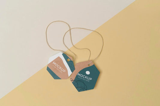Free Flat Lay Product Tag Mock-Up Assortment Psd