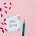Free Flat Lay Spring Mockup With Card Psd