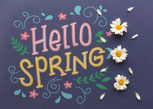 Free Flat Lay Spring Mockup With Copyspace Psd