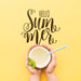 Free Flat Lay Summer Background With Exotic Fruits Psd