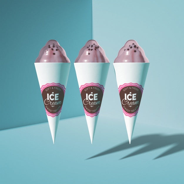 Free Floating Ice Cream Mockup Psd