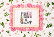Free Floral Frame Composition For Spring Psd