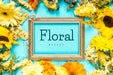 Free Flowers Arrangement With Vintage Frame Psd