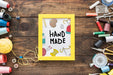 Free Frame Mockup With Sewing Concept Psd