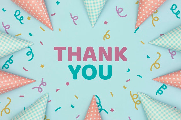 Free Frame Of Decorations With Thank You Messsage Psd