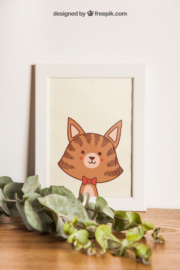 Free Frame With Leaves Decoration Psd