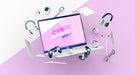 Free Front View Cyber Monday Sale Assortment Mock-Up Psd