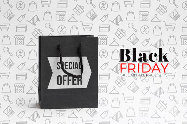 Free Front View Of Black Friday Concept Mock-Up Psd