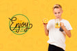 Free Front View Of Child Drinking Orange Juice Psd