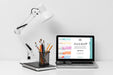 Free Front View Of Desk Concept Mock-Up Psd