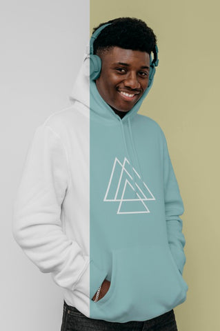 Free Front View Of Stylish Man In Hoodie With Headphones Psd