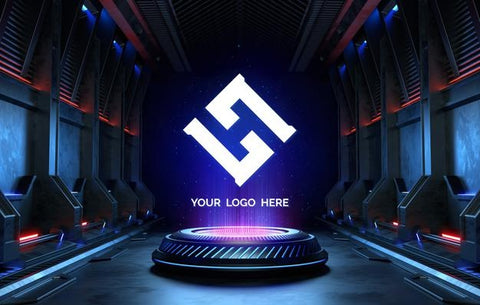 Free Futuristic Pedestal For Logo Mockup Psd